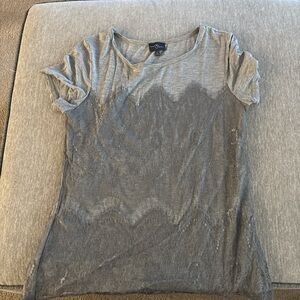 Gray Lace Women's Top